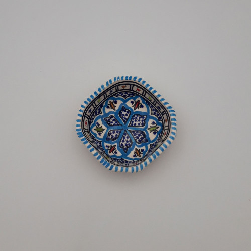 Plat octogonal  Bakir turquoise - L 11 cm