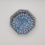 Plat octogonal Bakir turquoise - L 20 cm