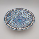 Plat traditionnel Tebsi Bakir turquoise - D 33 cm
