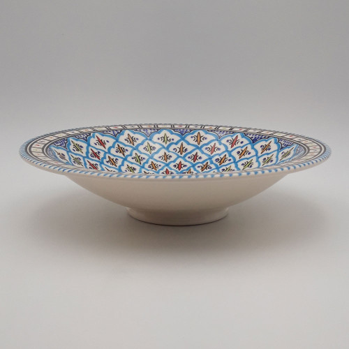 Plat traditionnel Tebsi Bakir turquoise - D 33 cm