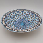 Plat traditionnel Tebsi Bakir turquoise - D 37 cm