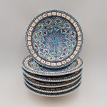 Lot de 6 assiettes Tebsi Bakir turquoise - D 23 cm