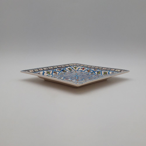 Assiette carrée Bakir turquoise - L 24 cm