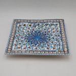 Plat carré Bakir turquoise - L 30 cm