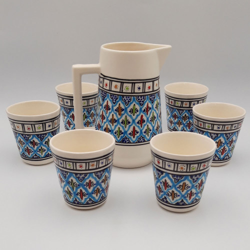 Service à boisson grande cruche 6 personnes Bakir Turquoise