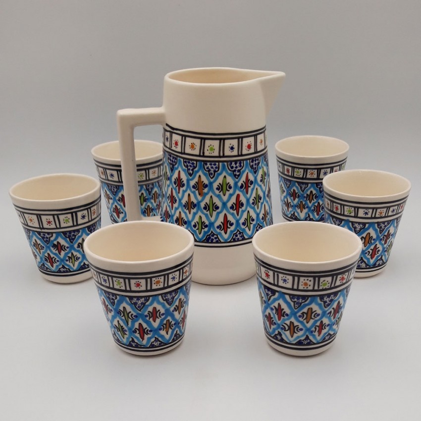 Service à boisson grande cruche 6 personnes Bakir Turquoise