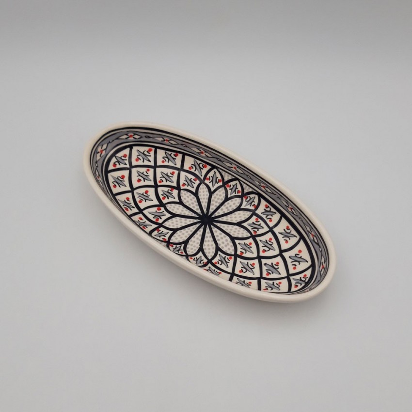 Plat ovale Bakir gris - L 30 cm