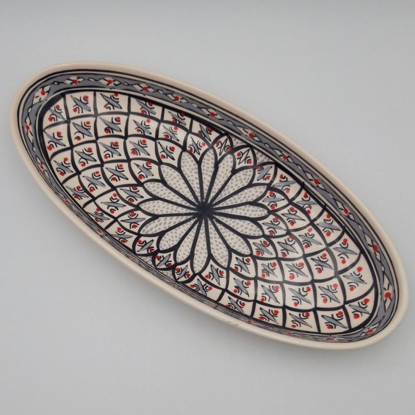 Plat ovale Bakir gris - L 50 cm