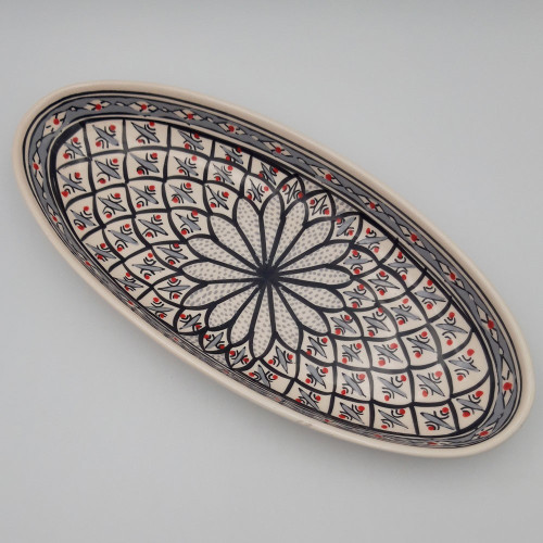 Plat ovale Bakir gris - L 50 cm
