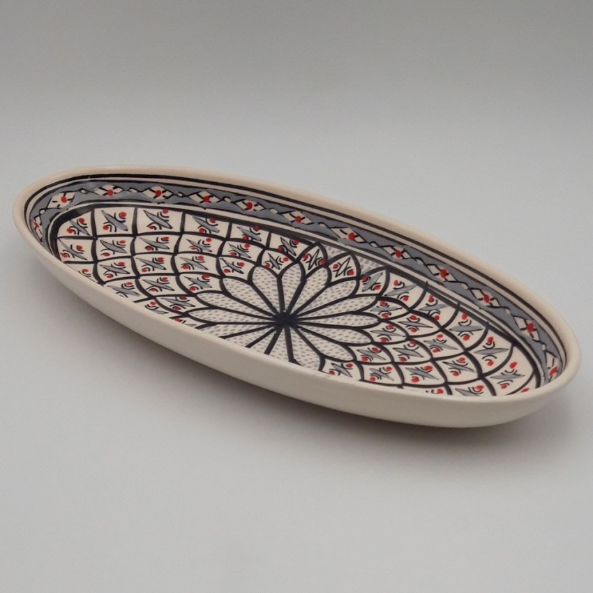 Plat ovale Bakir gris - L 50 cm