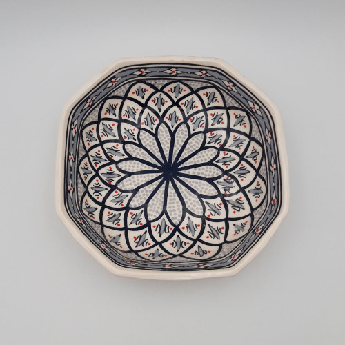 Plat octogonal Bakir gris - L 25 cm