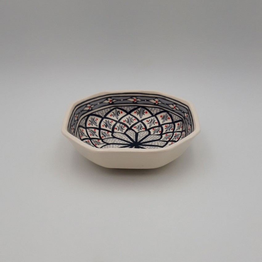 Plat octogonal Bakir gris - L 20 cm