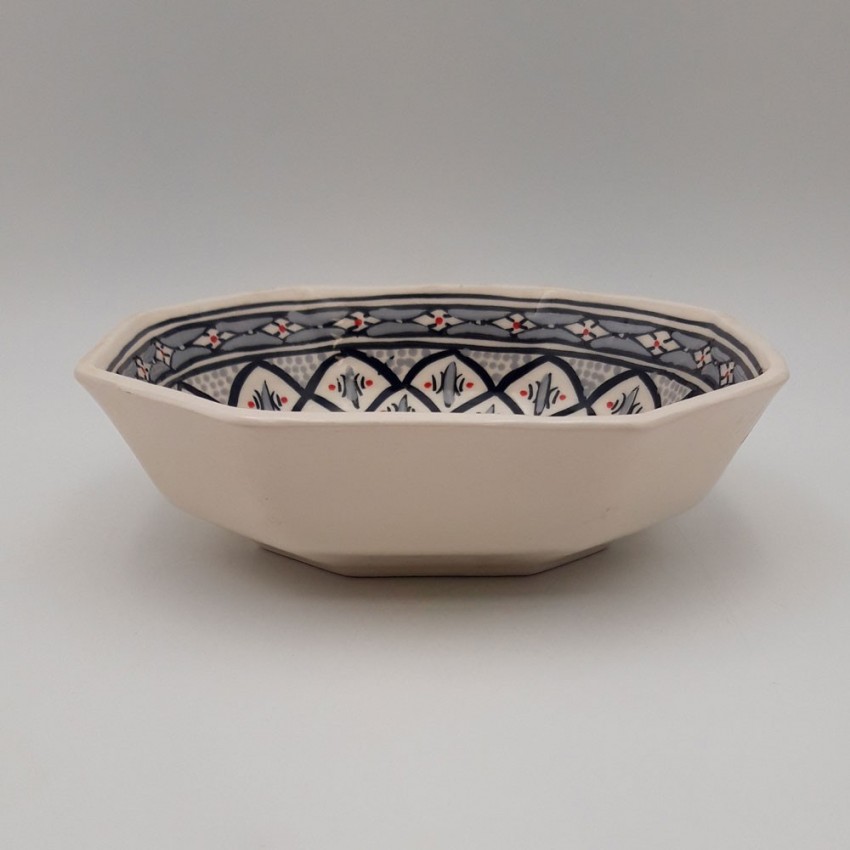 Plat octogonal Bakir gris - L 25 cm