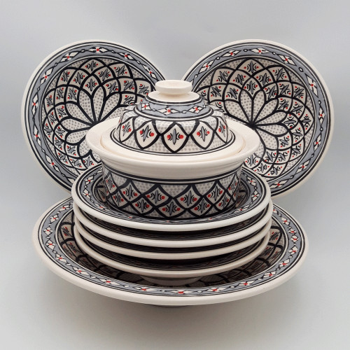 Service à couscous assiettes Tebsis Bakir gris - 6 pers 2