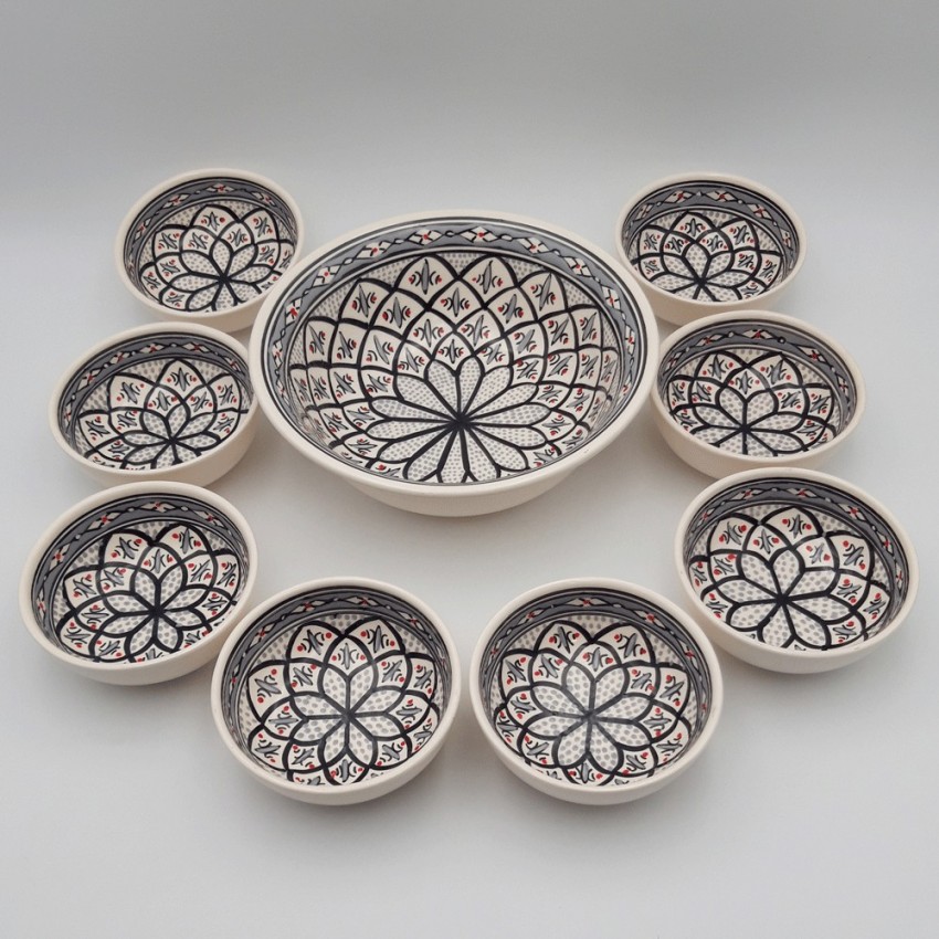 Service à salade de fruits Bakir gris - 8 pers