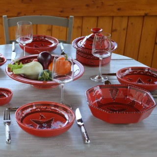 Jatte Tatoué rouge - D 20 cm