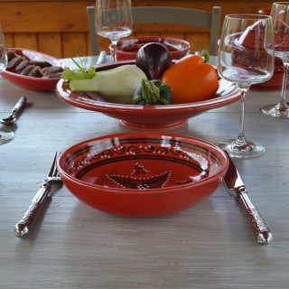 Jatte Tatoué rouge - D 20 cm