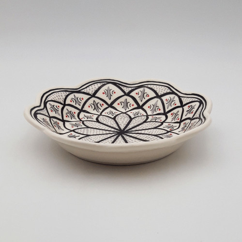 Assiette creuse fleur Bakir gris - D 23 cm