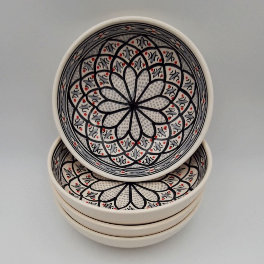 Lot de 4 assiettes creuses Jatte Bakir gris - D 20 cm