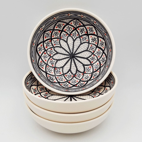 Lot de 4 assiettes creuses Jatte Bakir gris - D 20 cm