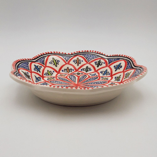 Assiette creuse fleur Bakir rouge - D 23 cm