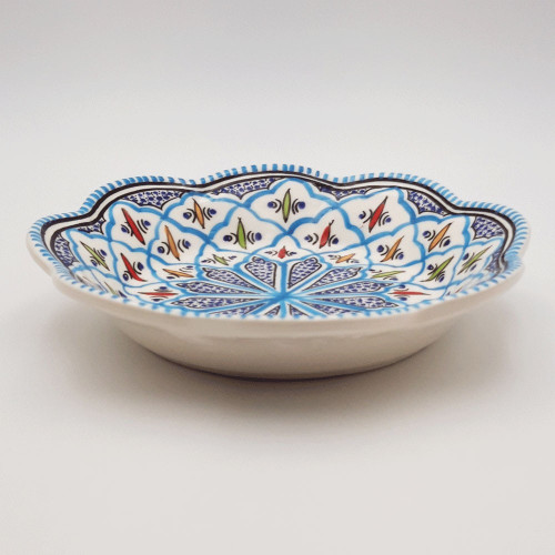 Assiette creuse fleur Bakir turquoise - D 23 cm