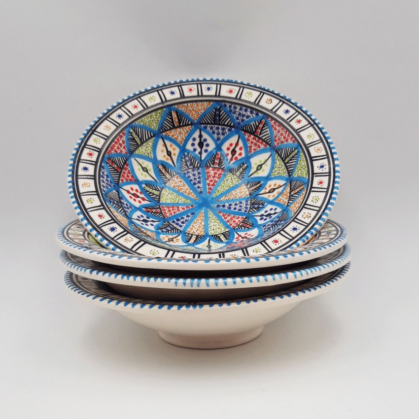 Lot de 4 assiettes creuses Tebsi Bakir royal - D 23 cm