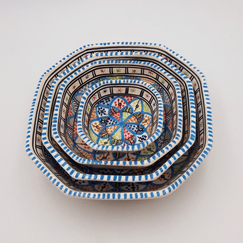 Lot de 4 plats octogonales Bakir royal