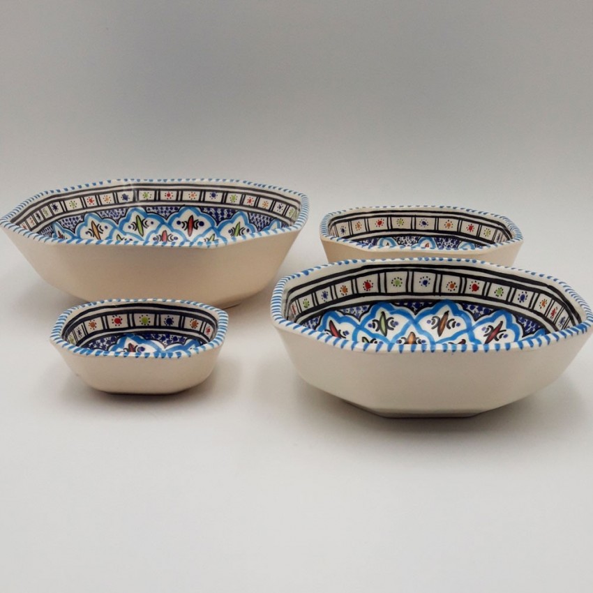 Lot de 4 plats octogonales Bakir turquoise