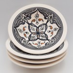 Lot de 4 assiettes creuses Tebsi Marocain Noir - D 23 cm