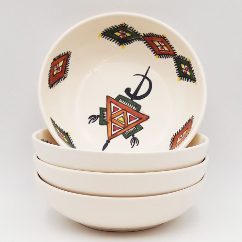 Lot de 4 assiettes creuses - assiettes à soupe Jatte Sahel Beige - D 20 cm