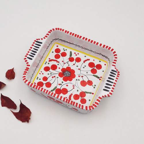 Plat de cuisson individuel en céramique Fleur