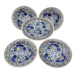 Service à couscous artisanal Poissons Bleus Tebsi – Vaisselle fait main - 4 pers