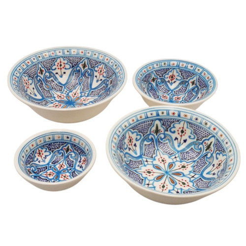 Lot de 4 saladiers Marocain Turquoise