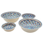 Lot de 4 saladiers artisanaux Bakir Turquoise – Vaisselle fait main