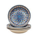 Lot de 4 assiettes creuses Bakir Turquoise - D 24 cm