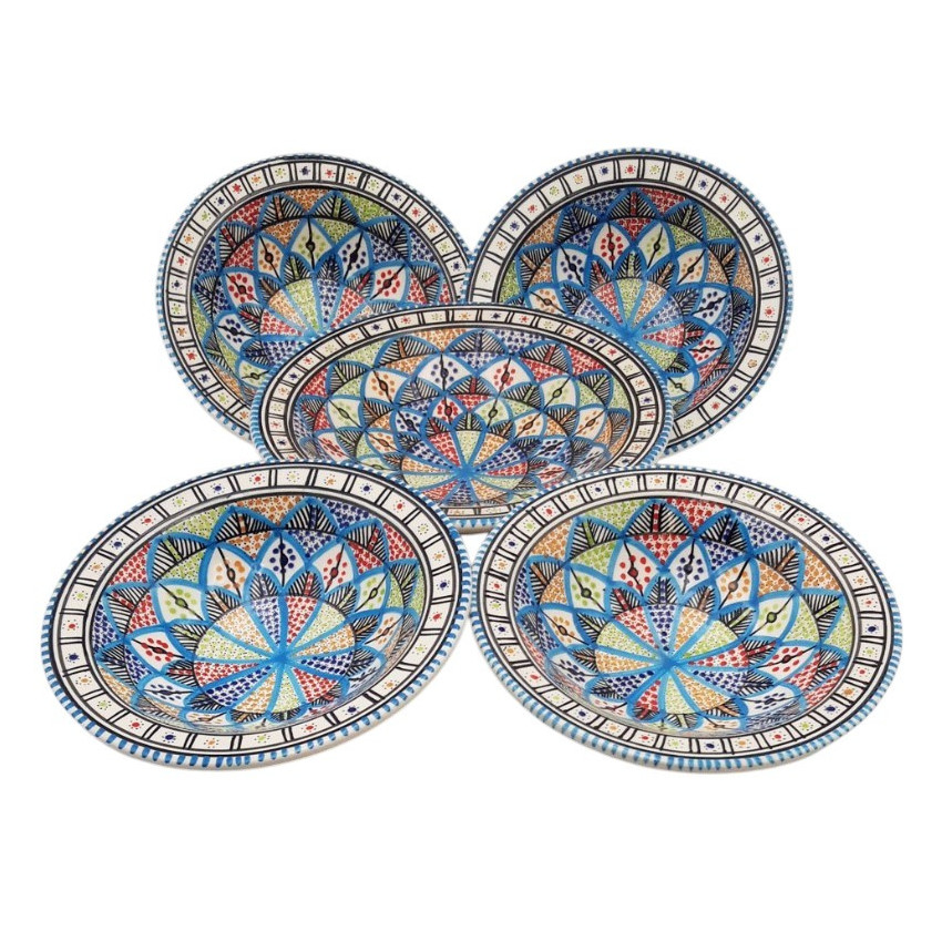 Service à couscous assiettes creuses Tebsis Bakir royal - 4 pers