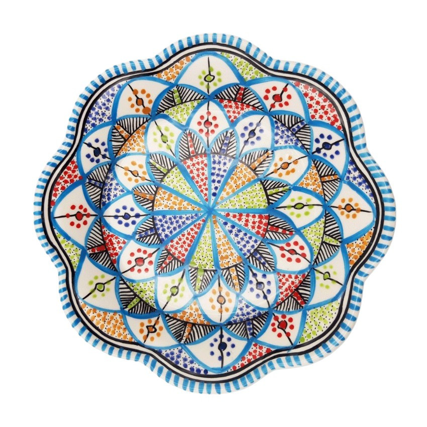 Assiette creuse fleur Bakir royal - D 23 cm