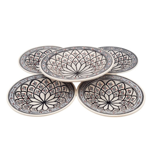 Service à couscous assiettes creuses Tebsis Bakir gris - 4 pers