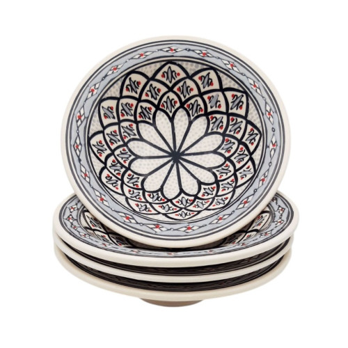 Lot de 4 assiettes creuses Tebsi Bakir gris - D 23 cm