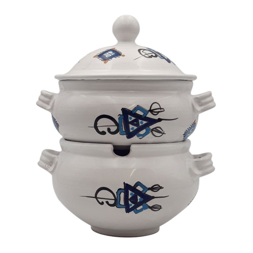 Couscoussier de service Sahel Bleu - Grand modèle