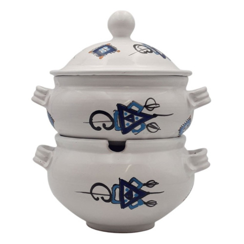 Couscoussier de service Sahel Bleu - Grand modèle