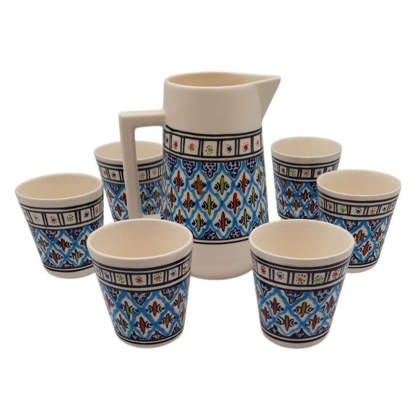 Service à boisson grande cruche 6 personnes Bakir Turquoise