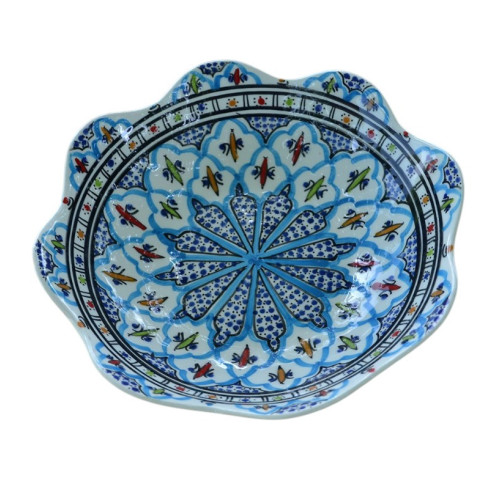 Jatte fleur  Bakir turquoise D 30 cm