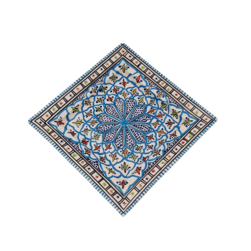 Assiette carrées Bakir turquoise - L 24 cm