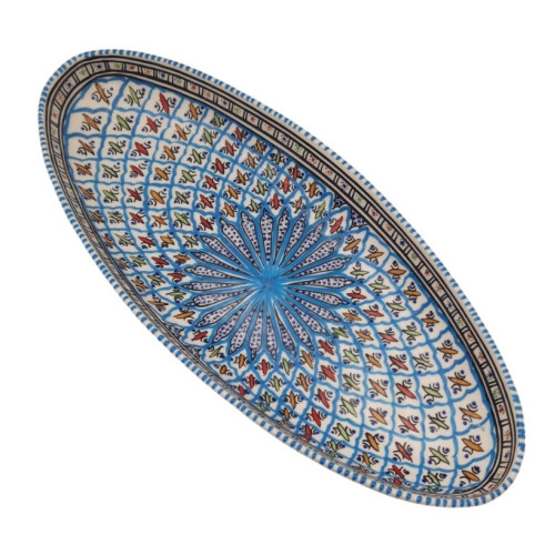 Plat ovale Bakir turquoise - L 53 cm
