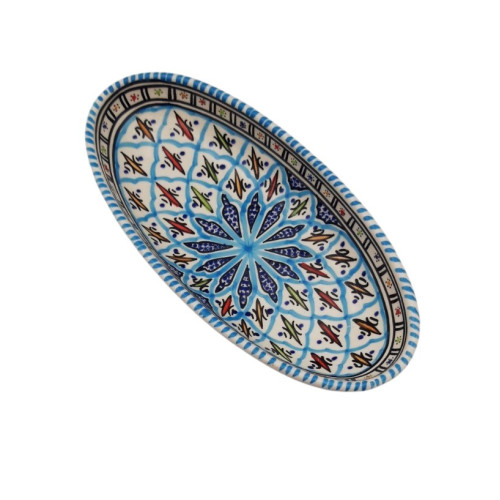 Plat ovale Bakir turquoise - L 30 cm