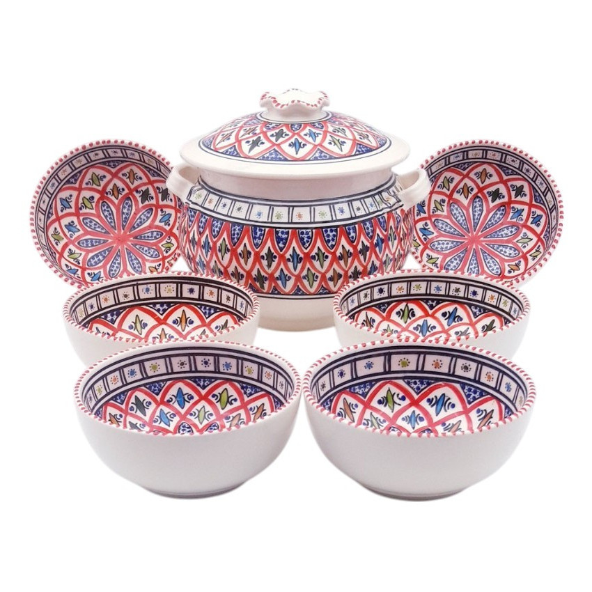 Service à soupe Bakir rouge - 6 pers