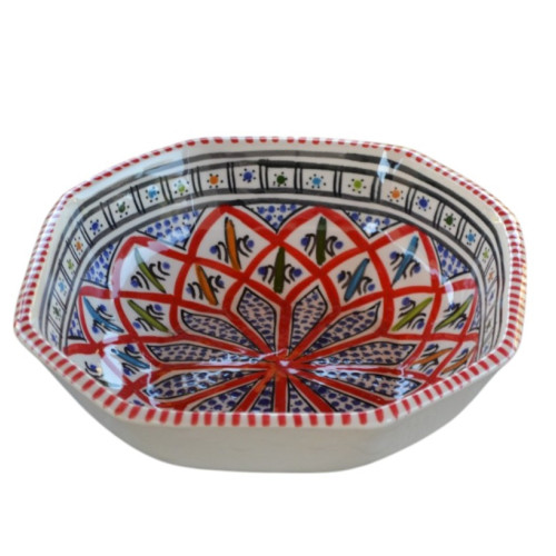 Plat octogonal Bakir rouge - L 25 cm 2