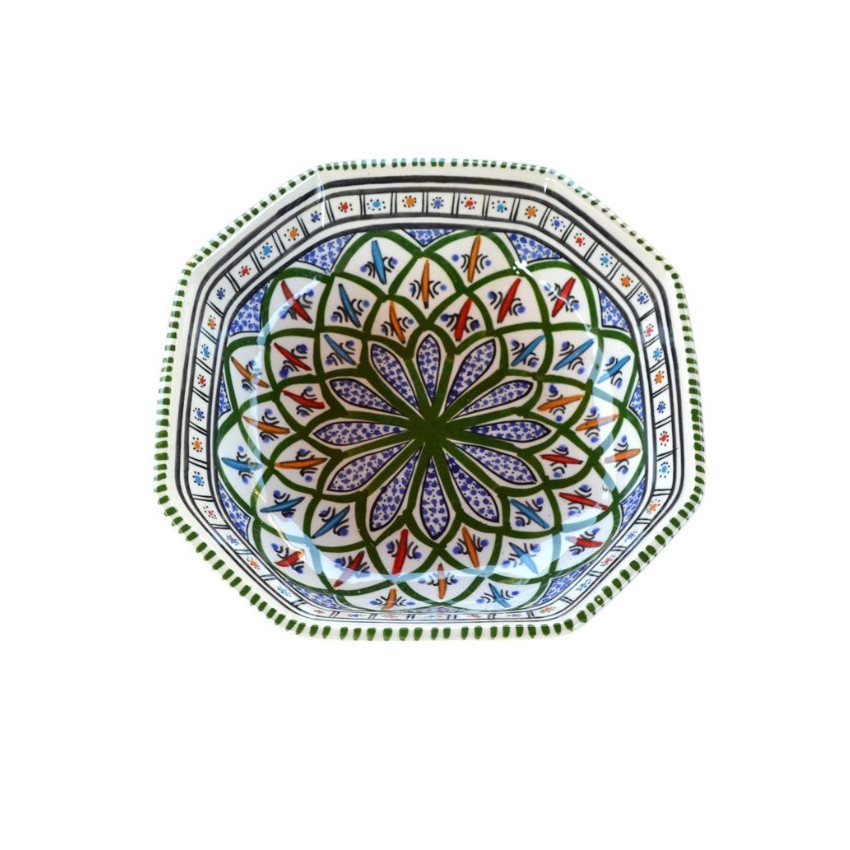 Plat octogonal Bakir vert - L 25 cm